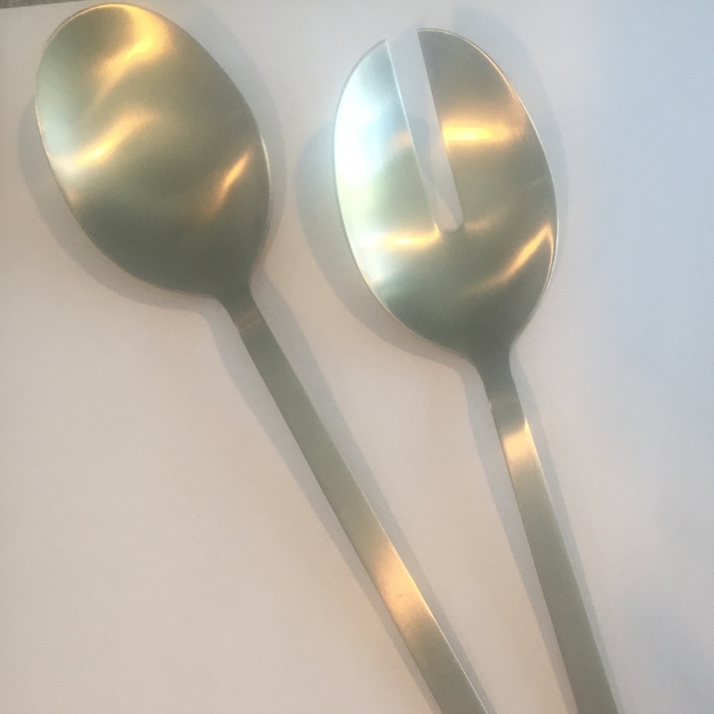 Gold serving spoons